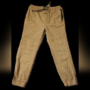 Retro stitch boys pants tan brown fancy skinny cotton bottom